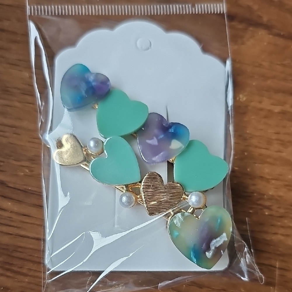 New Colorful Heart Hair Clip Set Alligator Clip Barrette Wedding